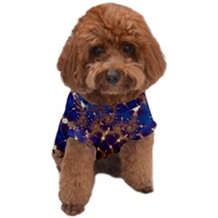 Fractal Spiral Art Pattern Blue Design Dog T-shirt