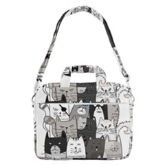 Cute Cat Hand Drawn Cartoon Style Macbook Pro 16  Shoulder Laptop Bag
