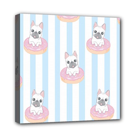 French-bulldog-dog-seamless-pattern Mini Canvas 8  X 8  (stretched)