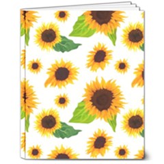 Sunflower Flower Seamless 8  X 10  Hardcover Notebook
