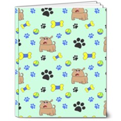 Dog Pattern Seamless Blue Background Scrapbooking 8  X 10  Hardcover Notebook