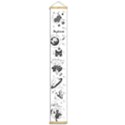 Personalized Cat Space Black and White Name Growth Chart Height Ruler For Wall View1