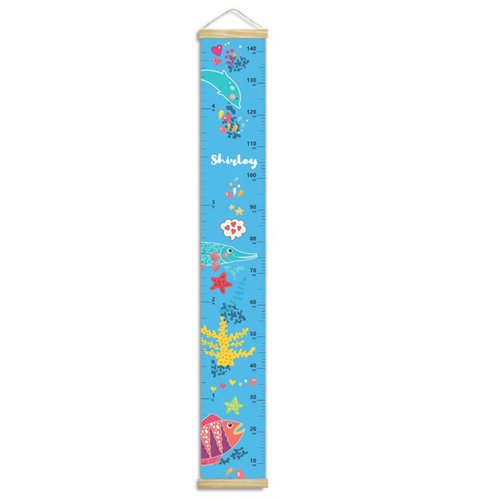 Personalized Sea Fish Name Growth Chart Height Ruler For Wall
