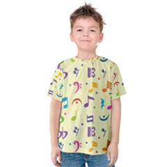Seamless Pattern Musical Note Doodle Symbol Kids  Cotton T-shirt