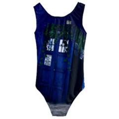 Stuck Tardis Beach Doctor Who Police Box Sci-fi Kids  Cut-out Back One Piece Swimsuit