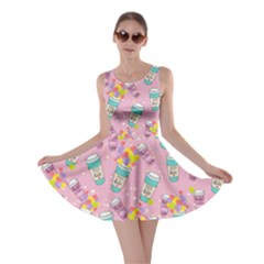 Drink Purple Pink Lollipop Candy Macaroon Cupcake Donut Skater Dress