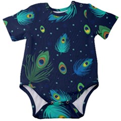Feather, Bird, Pattern, Baby Short Sleeve Bodysuit
