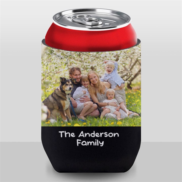 Personalized Photo Family Name Can Cooler Can Cooler