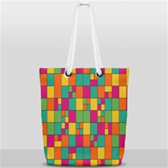 Abstract-background Full Print Rope Handle Tote (small)