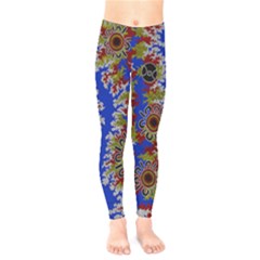 Authentic Aboriginal Art - Waterholes (corella) Kids  Leggings