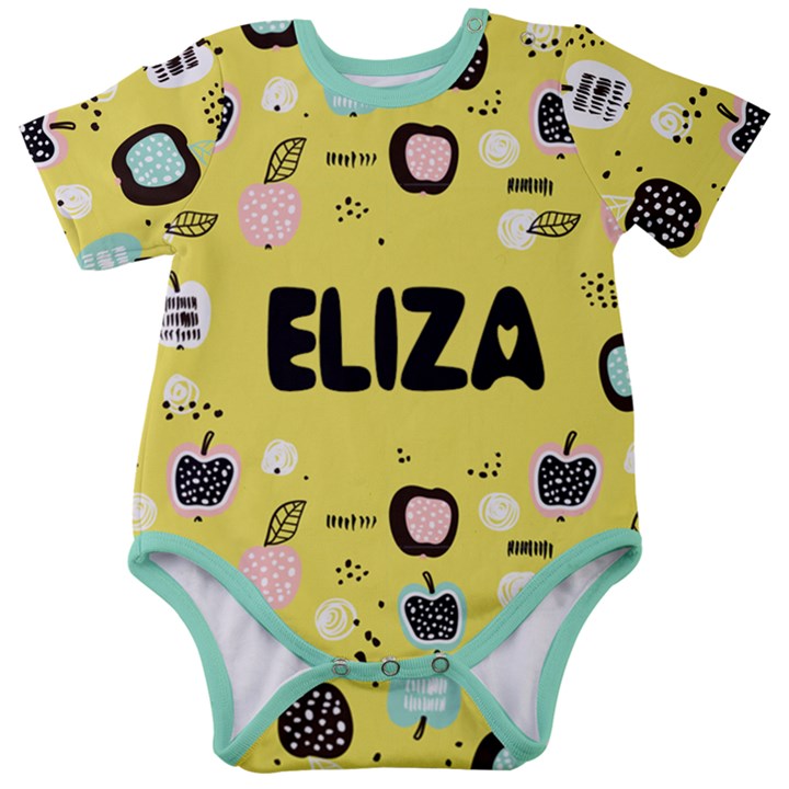 Personalized Apple Name Baby Short Sleeve Bodysuit Baby Short Sleeve Bodysuit