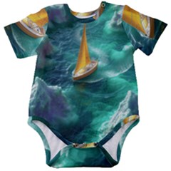 Dolphins Sea Ocean Baby Short Sleeve Bodysuit