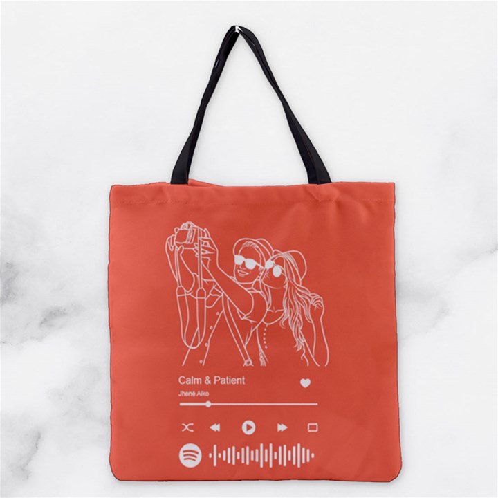 Personalized Hand Draw Line Art Style Grocery Tote Bag