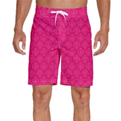 Pink Pattern, Abstract, Background, Bright, Desenho Men s Beach Shorts