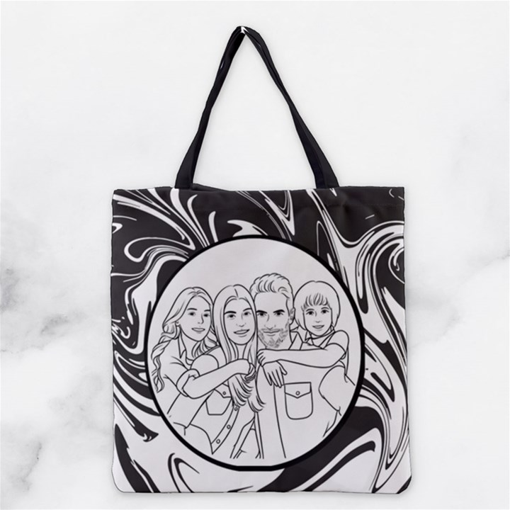 Personalized Hand Draw Style Bg Grocery Tote Bag