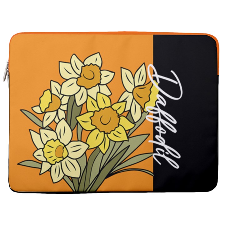 Personalized Birth Month Flower 17  Vertical Laptop Sleeve Case With Pocket