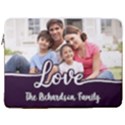 Personalized Photo Love Family Name Any Text Laptop Sleeve Case with Pocket 17  Vertical Laptop Sleeve Case With Pocket View1
