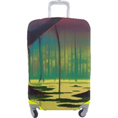 Nature Swamp Water Sunset Spooky Night Reflections Bayou Lake Luggage Cover (large)