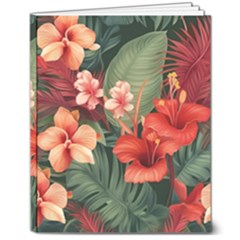 Tropical Flower Bloom 8  X 10  Hardcover Notebook