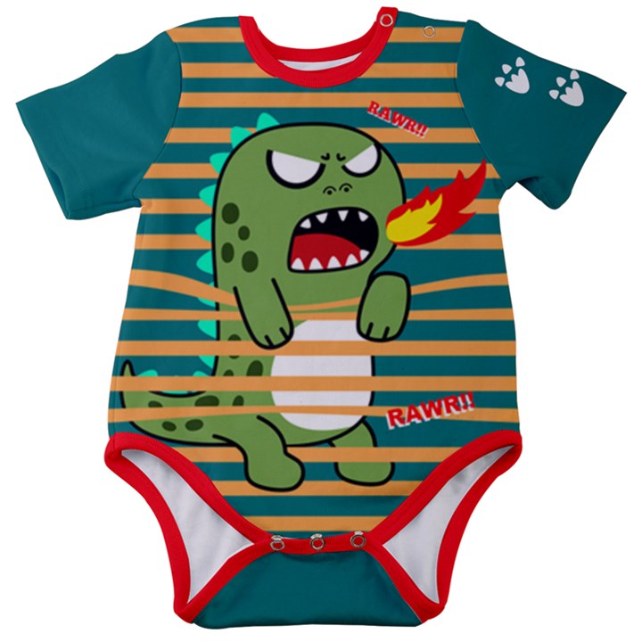 Personalized Dinosaur Name Baby Short Sleeve Bodysuit Baby Short Sleeve Bodysuit