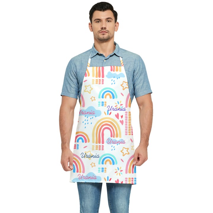 Personalized Rainbow Pattern Name Kitchen Apron Kitchen Apron