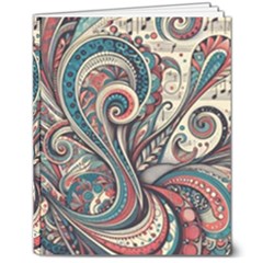 Paisley Print Musical Notes6 8  X 10  Hardcover Notebook
