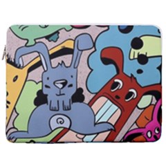 Graffiti Monster Street Theme 17  Vertical Laptop Sleeve Case With Pocket