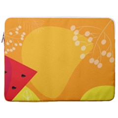 Watermelon Flower 17  Vertical Laptop Sleeve Case With Pocket