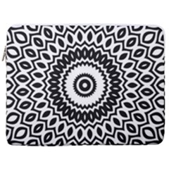 Circular Concentric Radial Symmetry Abstract 17  Vertical Laptop Sleeve Case With Pocket