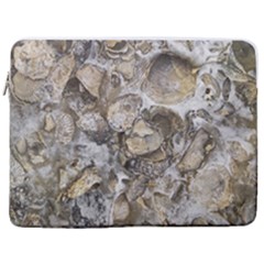 Fossilized Seashell Texture Print Design Bk 17  Vertical Laptop Sleeve Case With Pocket