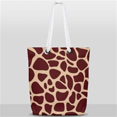 Animal Print Girraf Patterns Full Print Rope Handle Tote (small)