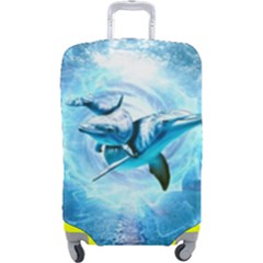 Dolphin Blue Sea Fantasy Luggage Cover (large)