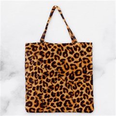 Leopard Skin Texture Macro, Brown Grocery Tote Bag