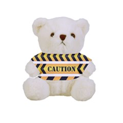 Caution Road Sign Warning Cross Danger Yellow Chevron Line Black Full Print Cuddly Teddy Bear