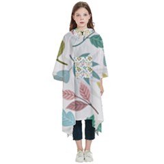 Leaf Seamless Pattern  Kids  Hooded Rain Ponchos