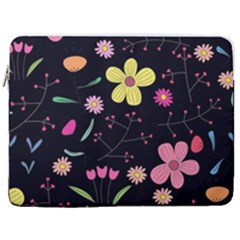 Foliage Pattern, Adorable Beautiful 17  Vertical Laptop Sleeve Case With Pocket