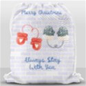Personalized 4 Photo Any Text Xmas Drawstring Bag Drawstring Bag (Large) View2