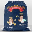 Personalized Photo Any Text Xmas Angel Drawstring Bag Drawstring Bag (Large) View2
