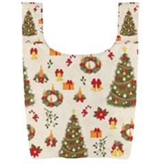 Christmas Pattern, Pattern, Christmas, Trees Foldable Shopping Bag