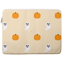Pumpkin And Boo Crew Halloween  17  Vertical Laptop Sleeve Case With Pocket