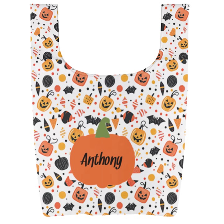 Personalized Halloween Name Any Text Foldable Shopping Bag Foldable Shopping Bag