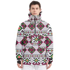 Ukrainian Folk Seamless Pattern Ethnic Ornament Border Element Traditional Men s Pullover Zip Ski And Snowboard Waterproof Breathable Jacket