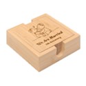 Personalized Bear Line art Family Any Text Name Bamboo Coaster Set Bamboo Coaster Set View2