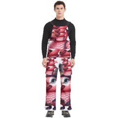 Kawaii Pink Parrot Pirate Men s Side Zip Front Pouch Ski And Snowboard Bib Pants	