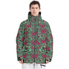Retro 1880s Flowers Pattern 3 Men s Multi Pockets Zip Ski And Snowboard Waterproof Breathable Jacket