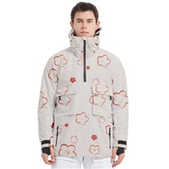 Floral Pattern Men s Pullover Zip Ski And Snowboard Waterproof Breathable Jacket