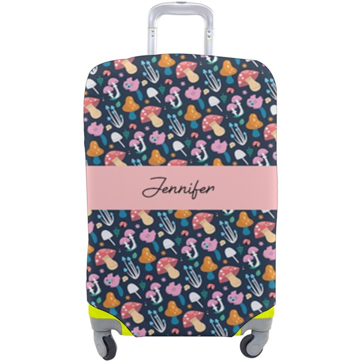 Personalized Name Any Text Mushroom luggage cover Luggage Cover (Large)