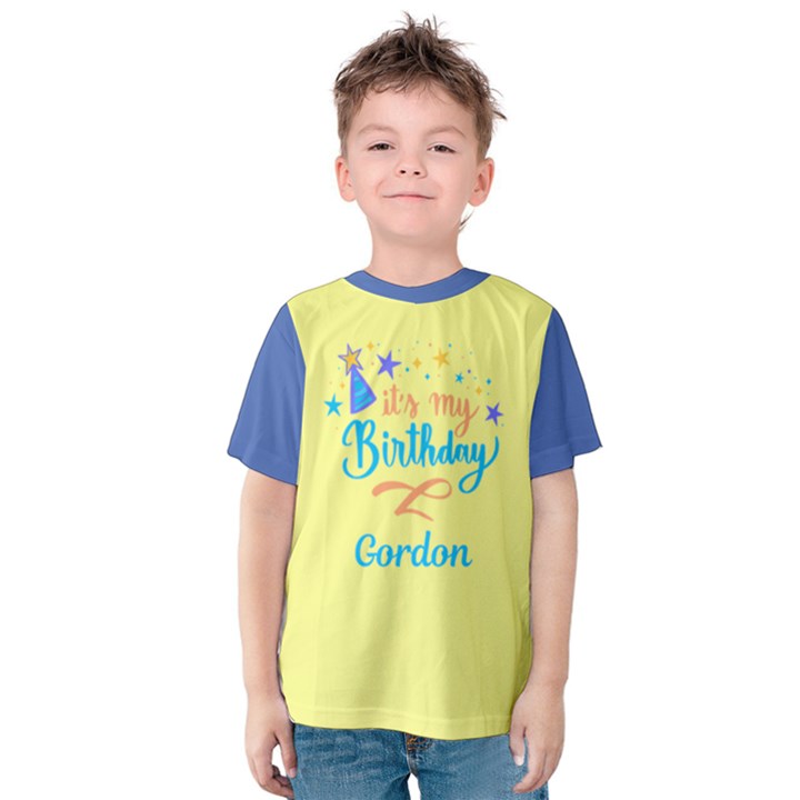Personalized Name Any Text Birthday Text Kids  Cotton T-Shirt Kids  Cotton T-Shirt