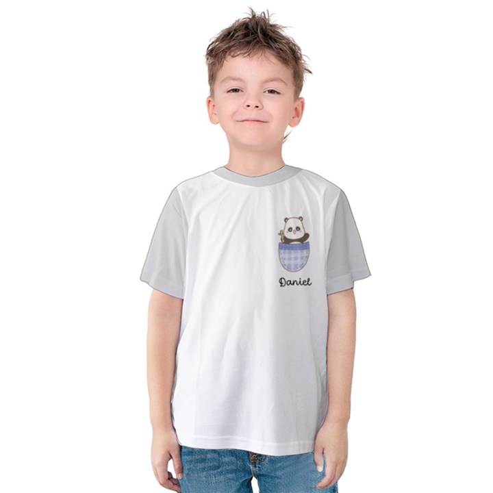 Personalized Name Any Text Pocket Animal Kids  Cotton T-Shirt Kids  Cotton T-Shirt