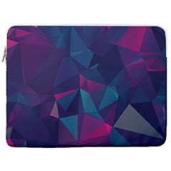 Turquoise Abstract Black Galaxy Pattern Turquoise 17  Vertical Laptop Sleeve Case With Pocket